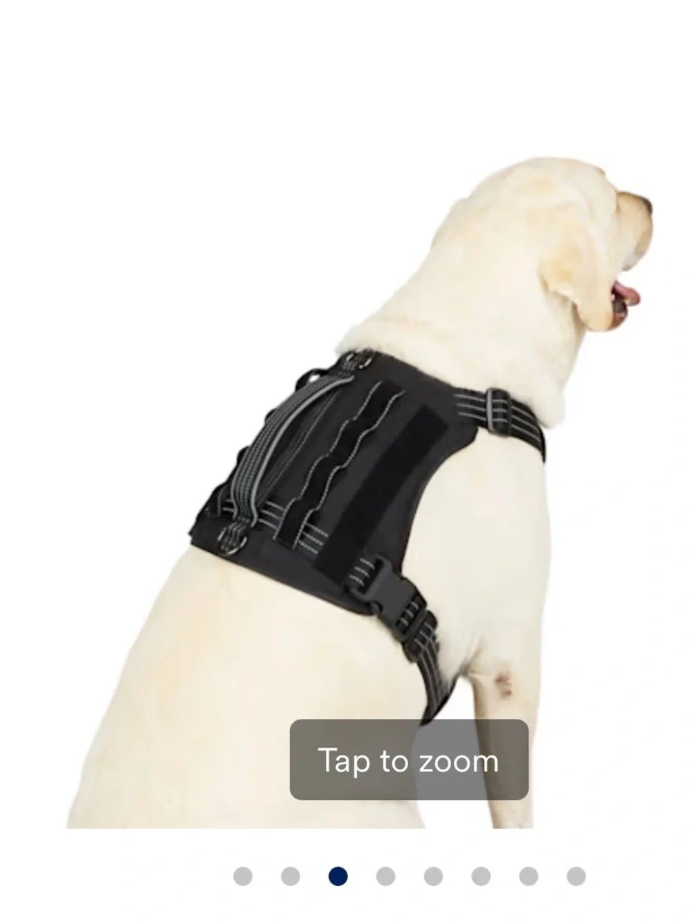 Premium Black Tactical Dog Harness with Reflective Stitching